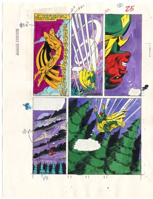Jim Sanders III Ron Wilson | Marvel Fanfare the Vision Color Guide Issue 48 Page 25 | Catskill Comics