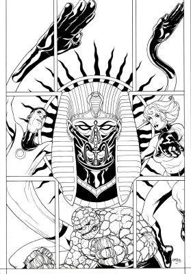 Tony Harris | Marvel Knights 4 #16 Cover (Mr Fantastic, the Thing, Invisible Woman All Trapped in Ancient Egypt!) 2005 | Romitaman