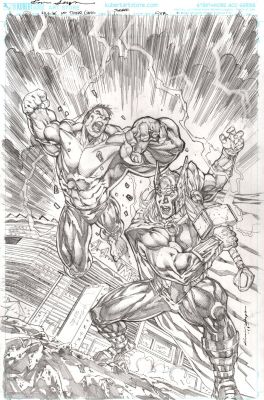 Kevin Sharpe - Incredible Hulk Vs. the Mighty Thor #1 Cover (Hulk Battles Thor By Met Life Stadium!) 2018