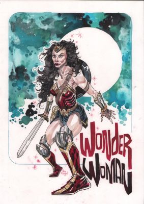 Alex Riegel | Wonder Woman Painted Art - Signed - 2019 | Anthony’s Comic Book Art