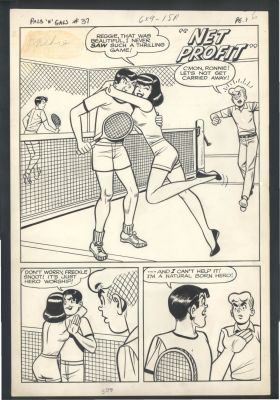 Harry Lucey | Lucey 6 Page Archie Story - Sexy Veronica in Her Tennis Outfit - Archie - Reggie - Jughead Issue Pals And Gals # 37 Page Story | Koch Comic Art