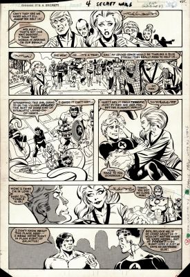 Bob Layton, John Beatty | Marvel Super-Heroes Secret Wars #4 P 22 (34 Total Heroes Drawn on This Great Page!) 1984 | Romitaman