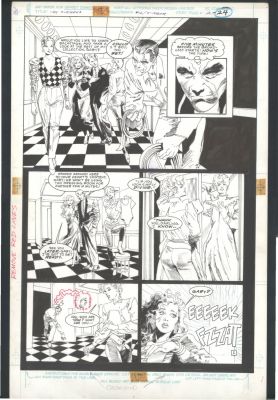 Gray Morrow Mark Beachum | Nice Mark Beachum + Gray Morrow Large Art For the Outsiders - Villain Attacks Sexy Girls Issue Outsiders # 12 Page 2 | Koch Comic Art