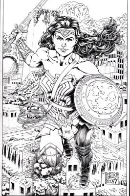 Antonio Mastria | Wonder Woman Art Pinup Including Published Convention Poster (2017) | Romitaman