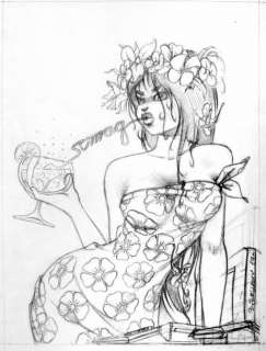 Bellamy. Bruno. (Né En 1964) - BELLAMY. Bruno. Â«Pin upÂ». Dessin Ã  la mine de plomb pour l‘illustratio