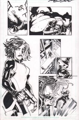 Michael Shelfer | Domino #9 P.20 - Great Domino, Mojo, Longshot - Signed - 2019 | Anthony’s Comic Book Art