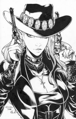Juan Castro | Lady Gunfighter Page Cover | ComiConArt
