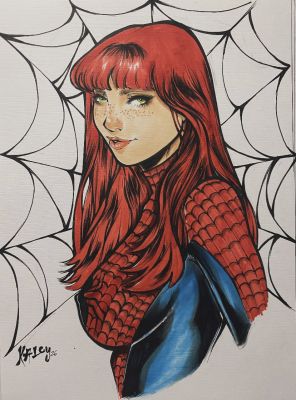 Kaloy Costa | Mary Jane Watson Spider-Man Suit Sketch by Kaloy | Raremarq (Buy It Now)