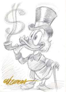 Uncle Scrooge smoking Pipe - Original Sketch - Joan Vizcarra  - EO | Catawiki
