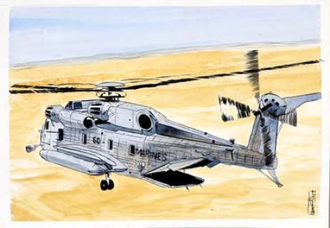 Kœniguer, Michel... - Lot 116 - Kœniguer, Michel (1971- 2021) Illustration hélicoptère....