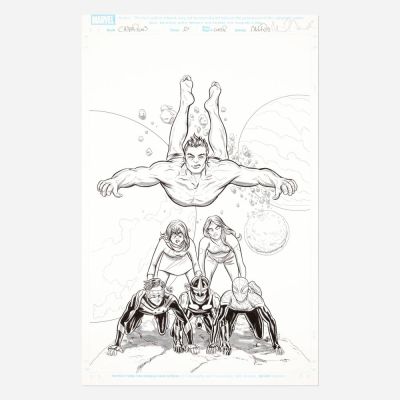Lot 115 - Mike Allred, Champions #1 Variant Cover Original Art (Marvel Comics, 2016) | Landry Pop Auctions