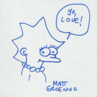 Simpson  - Matt Groening " Lisa " - Page volante - Sketch | Catawiki