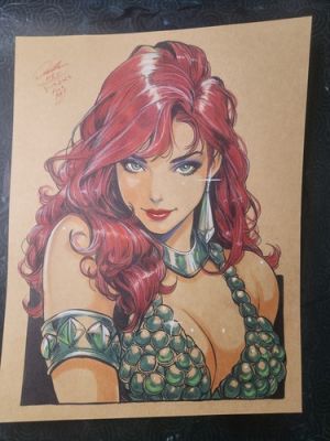 Red Sonja Original Art Illustration Signed 8.5x11 COA | eBay US (Buy It Now)