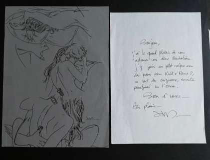 Nuit Ã  Rome - Dessin original + lettre ’Nuit Ã  Rome 2’ - Jim - Page volante - (2013) | Catawiki