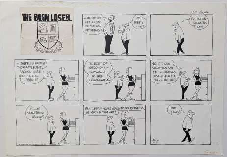 ART SANSOM Original Ink Comic Strip THE BORN LOSER, 1974 | misc / divers