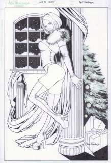 Alex Miranda - Emma frost white queen sexy christmas pin-up - signed