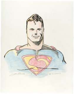 SUPERMAN PORTRAIT ORIGINAL ART BY CREATOR JOE SHUSTER. | Hake’s
