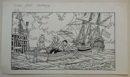 Suske en Wiske - Originele cover - Angst op de Amsterdam - (1989) | Catawiki