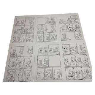 Addanac City Vintage Origional Animation Comic Art Story Board Lot Of 6 | misc / divers