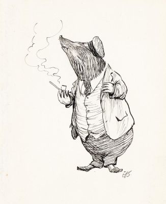 Lot 9 - Ernest Howard Shepard, (1879-1976), H. Mole lift-operator. 1949. | Swann Galleries