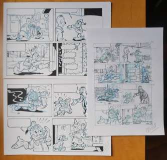 Donald Duck - 1 Original page (2 half pages) + Original sketchpage by Millet - Comic "Norman the Rat" number 5 - EO | Catawiki