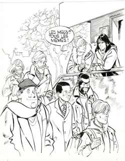 Sidney - Couverture originale Ã  l’encre de Chine - Hello Bédé - Julie, Claire, Cécile - (1993) | Catawiki