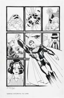 "SUPERMAN CONFIDENTIAL: KRYPTONITE" TIM SALE COVER ORIGINAL ART. | Hake’s