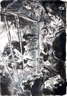 Vincent Gravé | Petites Coupures, pages 204-205 Editions Les Enfants rouges, 2009 Technique mixte sur papier 42 x 29,7 cm, signé | JML Arts