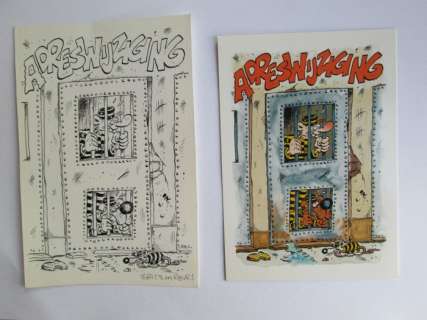 Schreurs, Eric - Originele tekening voor een ansichtkaart - Joop Klepzeiker - Adreswijziging (1989) | Catawiki