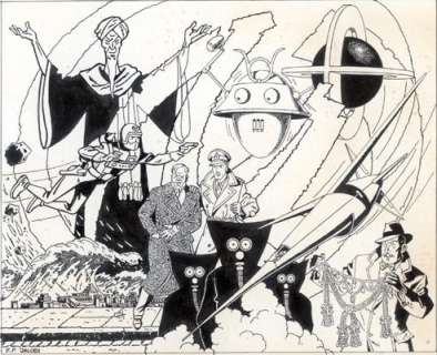 Jacobs (Studios) | Blake & Mortimer, illustration Ã  l’encre de Chine… | Banque Dessinée