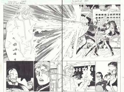 John Romita Jr., Klaus Janson - Fallen Son: the Death of Captain America #3 Pgs. 12 & 13 - Firebrand, Kate Bishop, And Patriot Action Dps - 2007