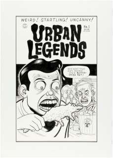 DANIEL CLOWES "URBAN LEGENDS" #1 COMIC BOOK COVER ORIGINAL ART.