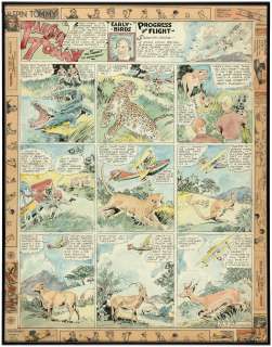 "TAILSPIN TOMMY" 1933 SUNDAY PAGE ORIGINAL ART CUSTOM DISPLAY. | Hake’s