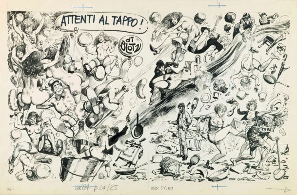 Lot 686 - Buzzelli Guido - "Attenti al tappo!", 1973 | Urania Casa d’Aste