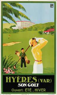L. LUC-DÈJE (LUCIEN DEJOIE) (active 1930s) "Hyères (var) / son Golf." [GOLF / POSTERS / FRANCE] | Swann Galleries