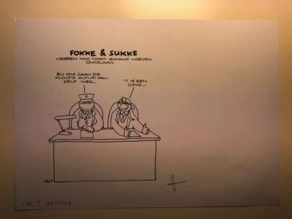 Tol, Jean Marc van - Originele tekening - Fokke & Sukke ’’hebben nog nooit iemand hoeven | Catawiki