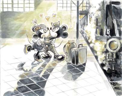 Mickey and Minnie - Love In Wartime - Original Painting - Tony Fernandez  - EO | Catawiki
