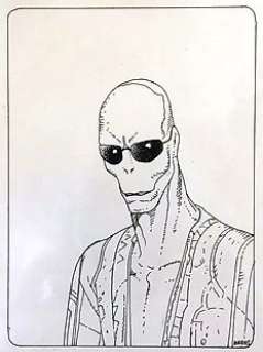 Moebius - Original drawing for trading card - Boaz the Cydberg Assassin (Major Fatal) - (1993) | Catawiki