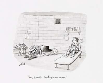 TOM TORO (1982-) "No thanks, reading is my escape." [NEW YORKER / CARTOONS] | Swann Galleries