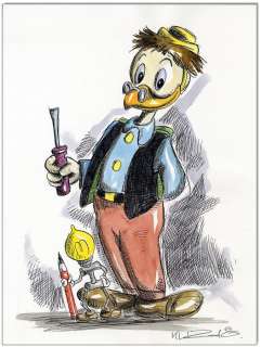 Donald Duck - Aquarel & Inkt - Gyro Gearloose - Unicum (2018) | Catawiki