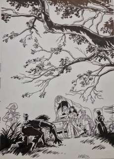 Krings , Jean-Marc - La piste de l‘Orégon -illustration originale