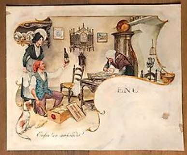 Hérouard, Chéri - Originele aquarel - Enfin! es arrivade ! - Aquarelle originale Ã  bord - (1924) | Catawiki