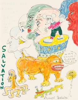 DANIEL JOHNSTON (1961-2019) "Salvation." [OUTSIDER ART / ALTERNATIVE ROCK MUSIC] | Swann Galleries
