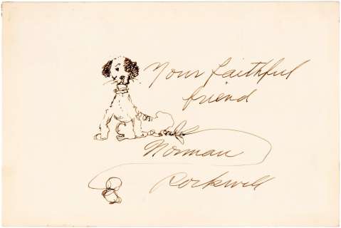 NORMAN ROCKWELL SIGNED POSTCARD WITH SKETCH. | Hake’s