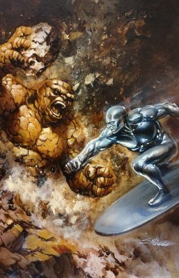 Manu Silva | The thing vs silver Surfer acrylics | Raremarq (Buy It Now)