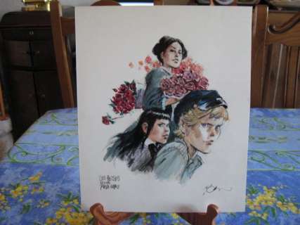 Follet, René - Dessin original en couleur - Mata-Hari et Steve Séverin | Catawiki