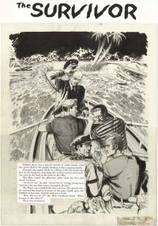 253: Evans The Survivor 10p SI 4 1956 originl comic art | Russ Cochran