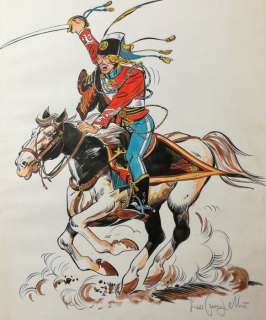 Leone Cimpellin - illustrazione originale "Ufficiale a Cavallo" - Anni ’80 - Page volante | Catawiki