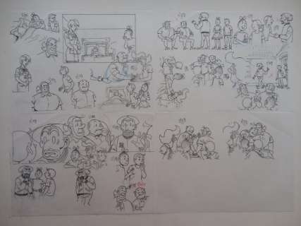 Suske en Wiske - 4x originele pagina schets - De tragische tante - (2013) | Catawiki