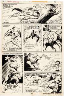 CREATURES ON THE LOOSE (MAN-WOLF) #33 COMIC BOOK PAGE ORIGINAL ART BY GEORGE PÉREZ.